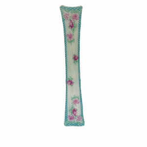 Light Green Floral Sheer Scarf with Pink Accents